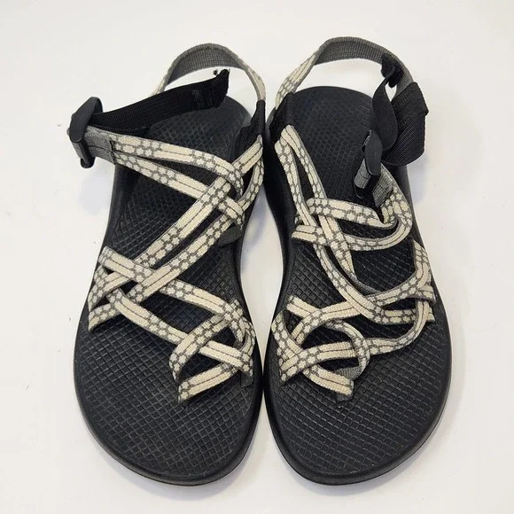 Chaco Womens ZX 2 Yampa Gray White Toe Loop Outdoor Sandals Size 8 Hiking Straps - Picture 2 of 11